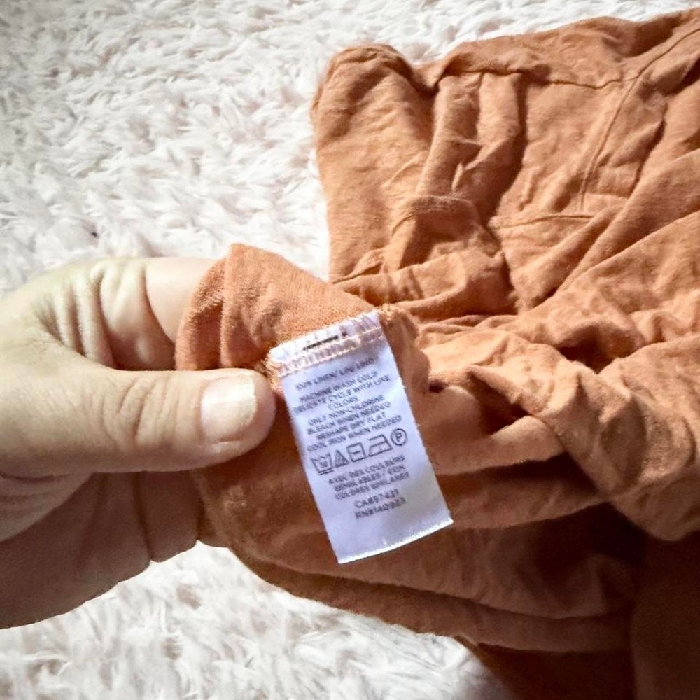 100% Linen Lightweight Flowy Earthy Natural Minimalist Top Womens S Patchouli - Picture 6 of 7
